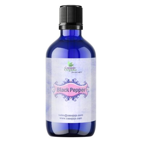 Black Pepper Essential Oil - 4 oz - Cobalt Blue Bottle